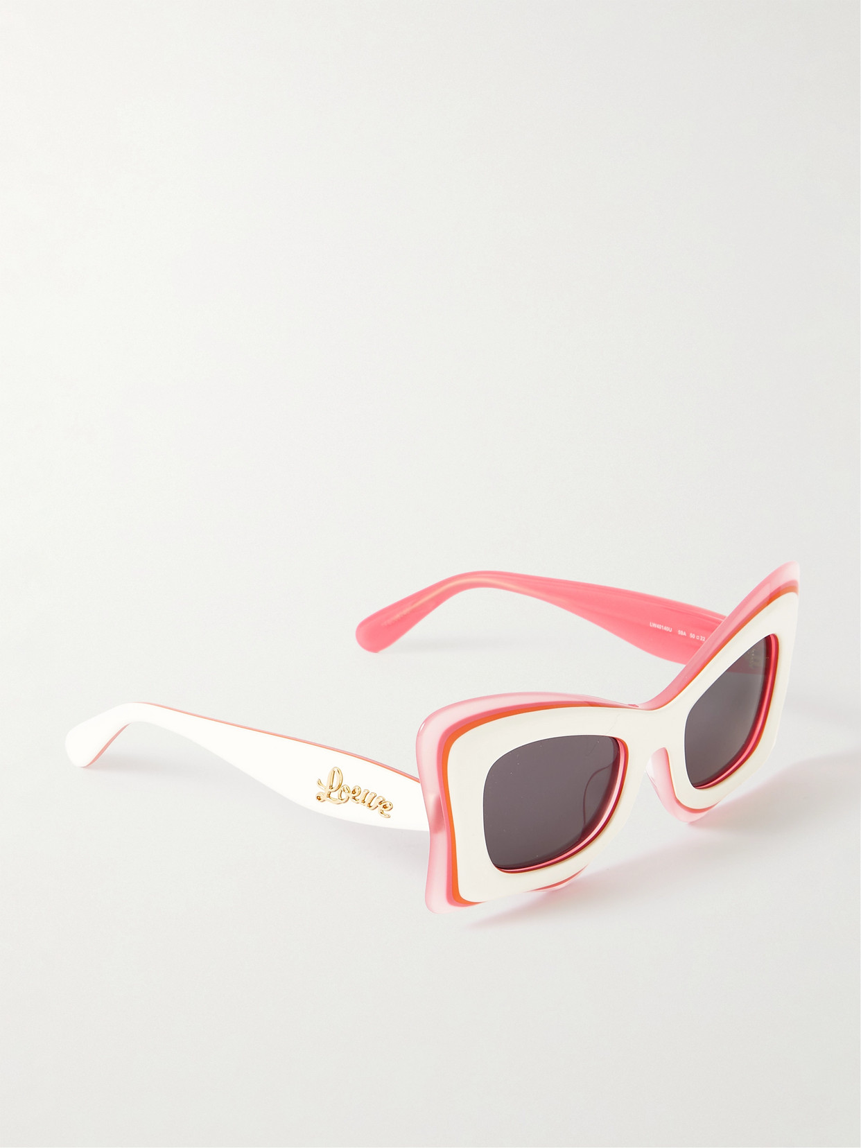 Loewe Layered Cat-eye Acetate Sunglasses In Pink
