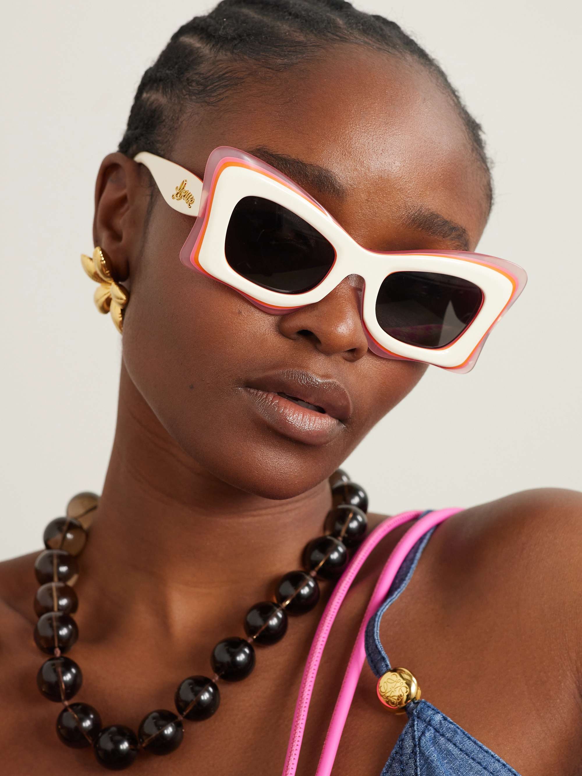 LOEWE EYEWEAR Layered cat eye acetate sunglasses NET A PORTER