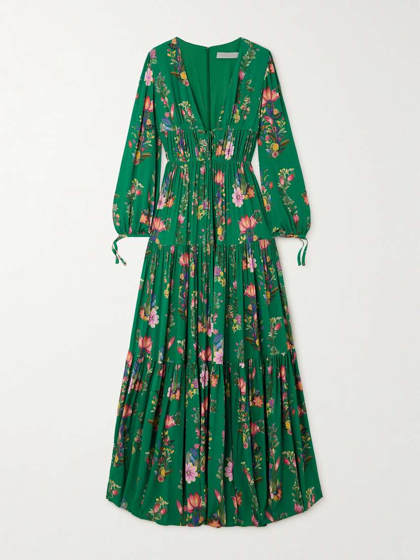 Borgo de Nor Freya Floral-print Jersey Maxi Dress