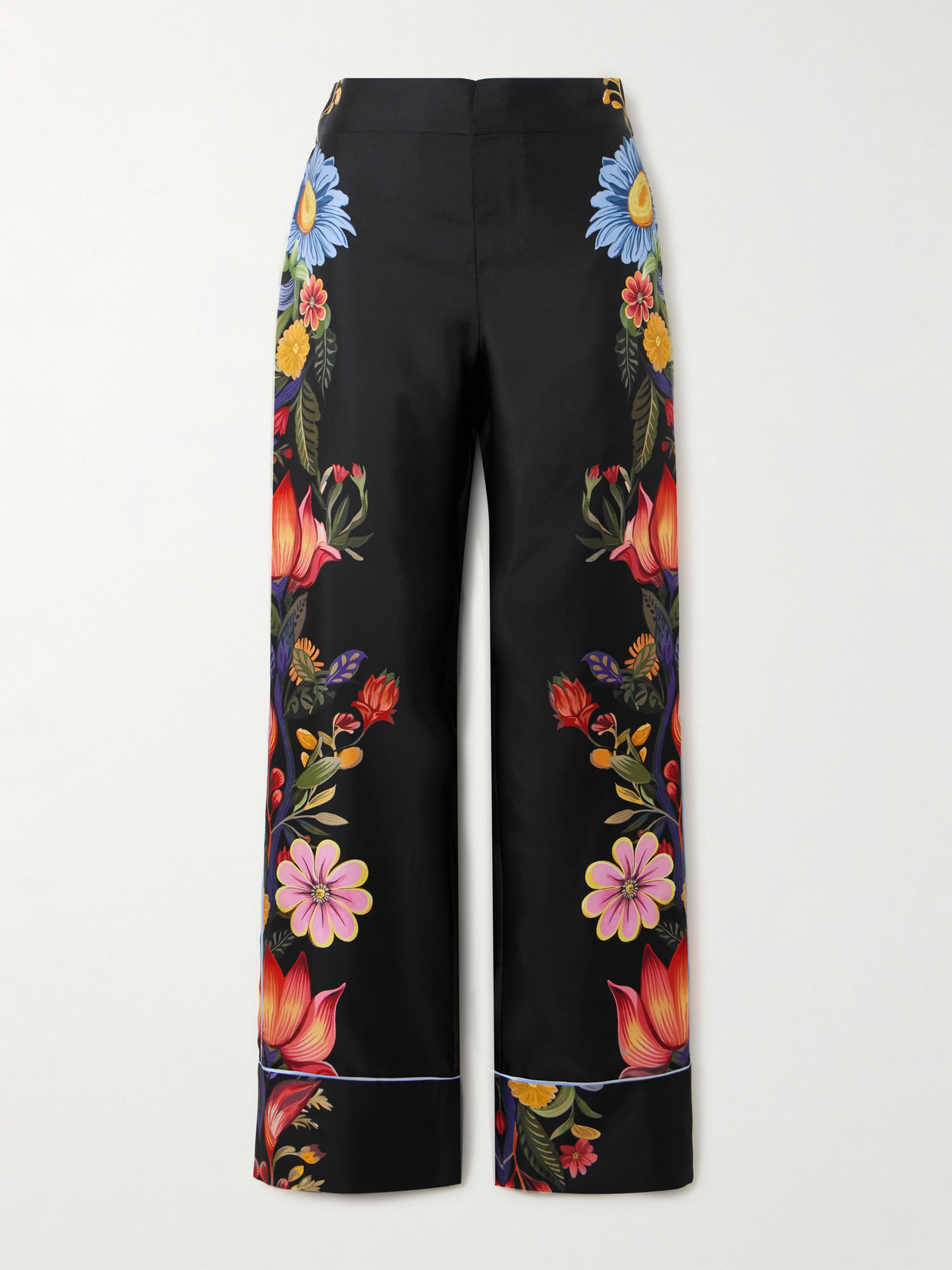 Borgo De Nor Havana Silk-twill Pants In Black