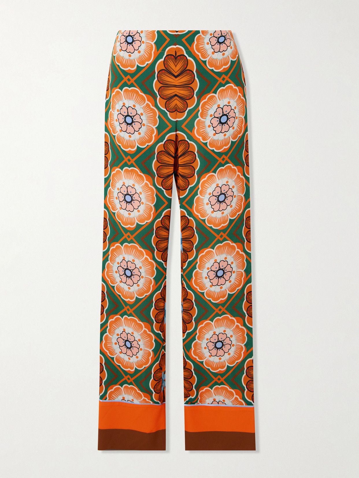 Borgo De Nor Havana Printed Crepe Wide-leg Trousers In Orange
