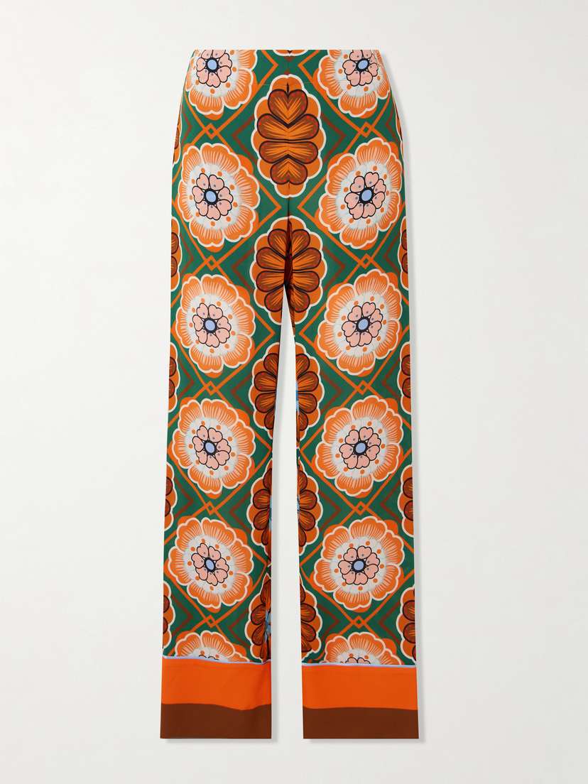 Borgo de Nor Havana Printed Crepe Wide-leg Pants