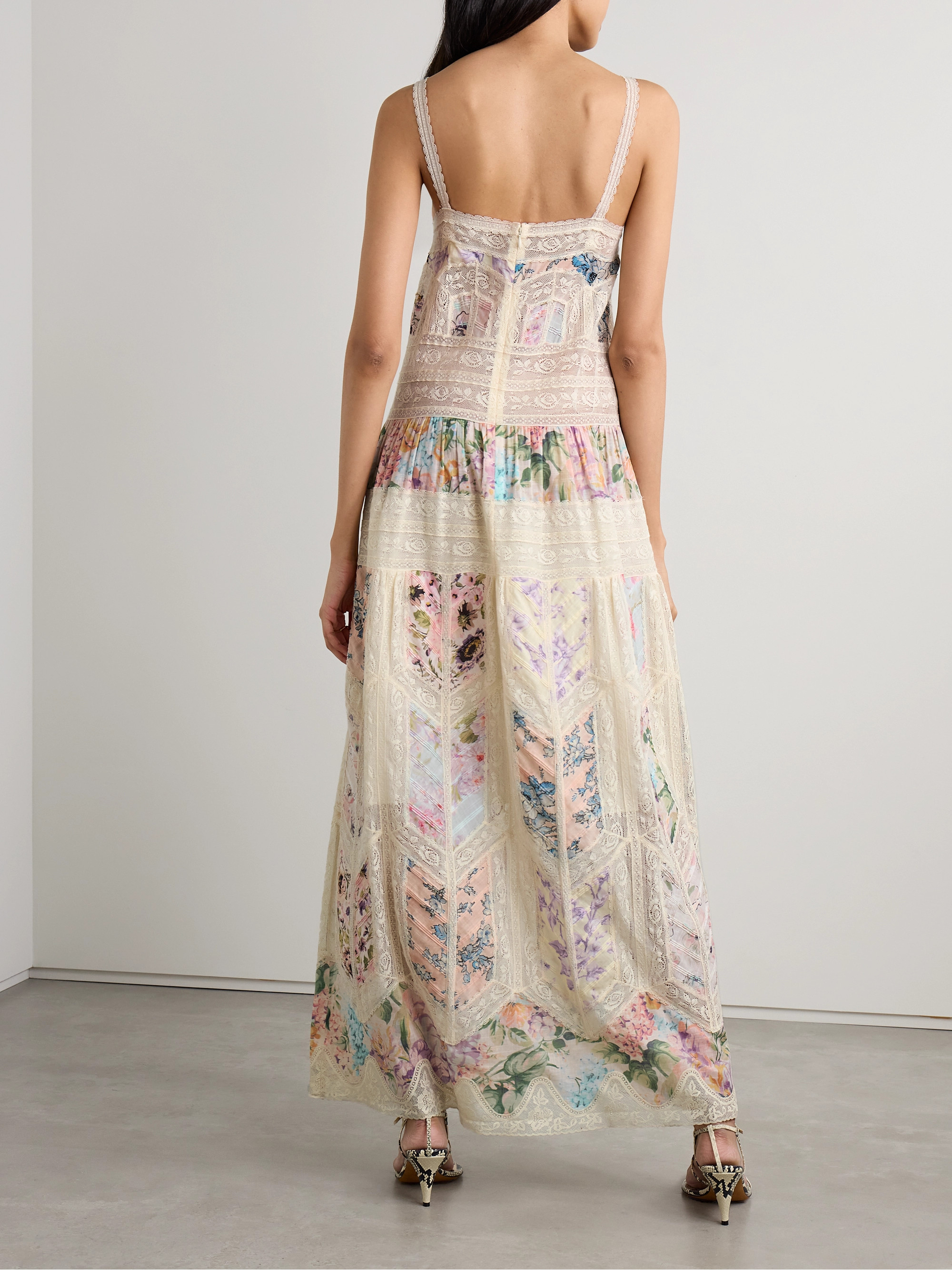 Zimmermann Halliday lace and floral-print cotton-voile maxi dress thumbnail