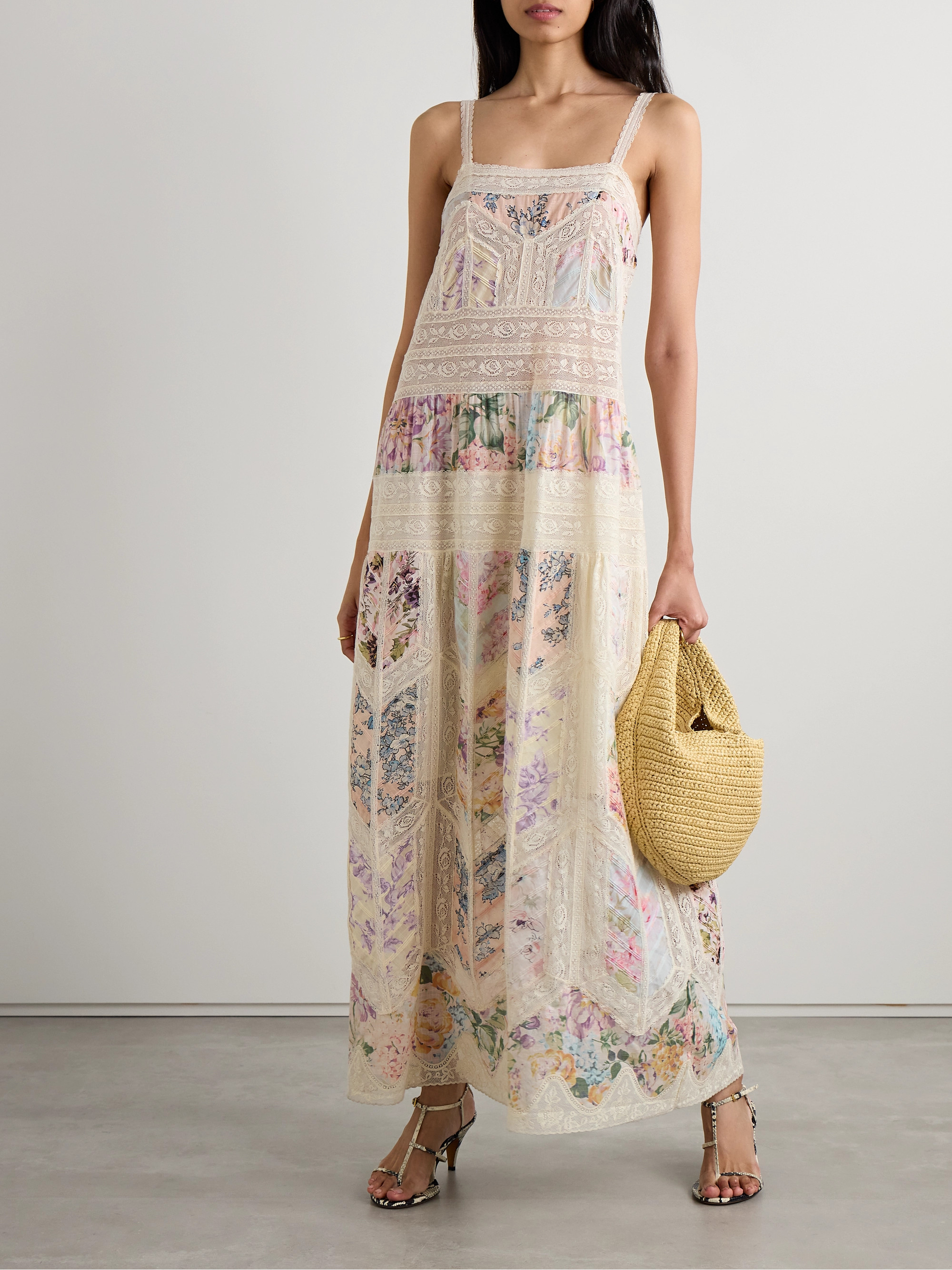 Zimmermann Halliday lace and floral-print cotton-voile maxi dress