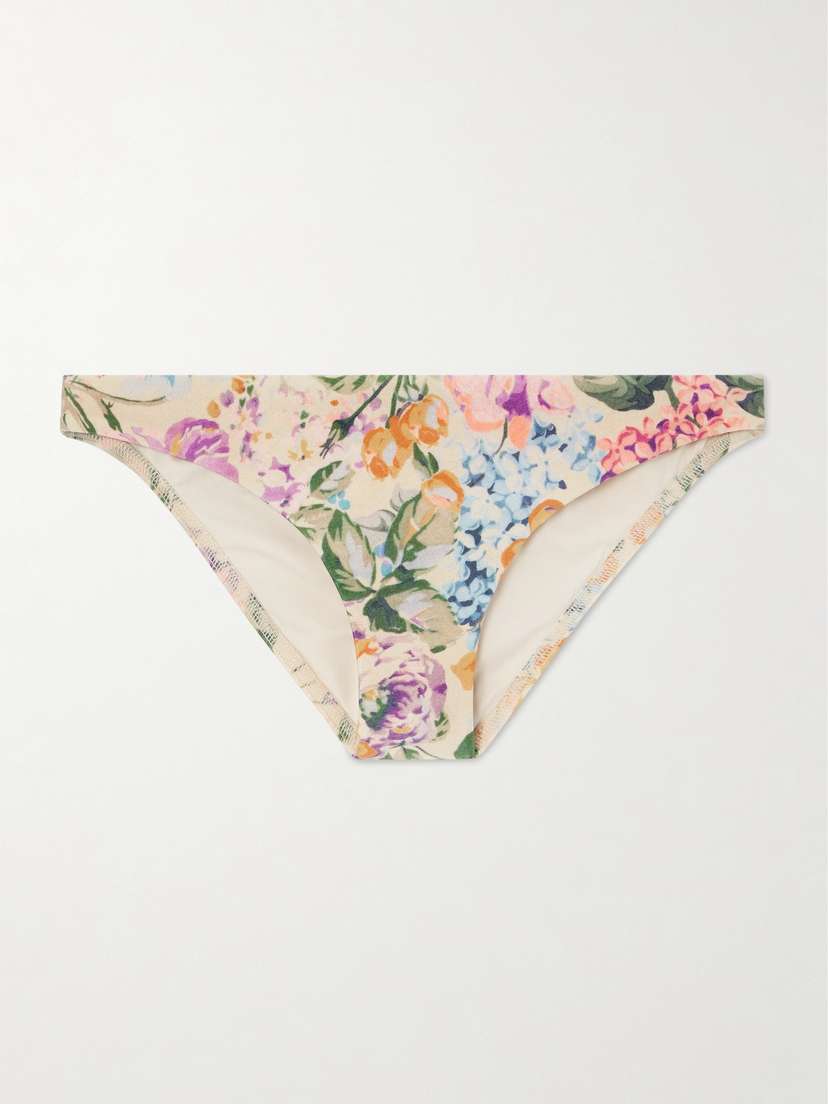 Zimmermann Halliday Floral-print Bikini Bottom