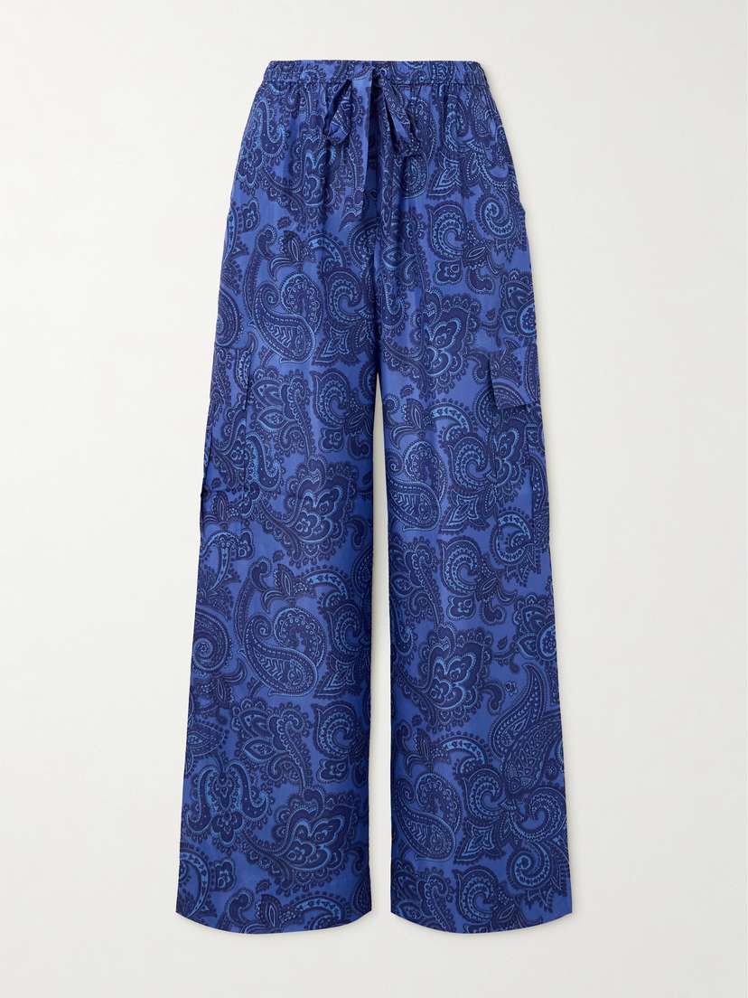 Zimmermann Ottie Paisley-print Silk Wide-leg Pants