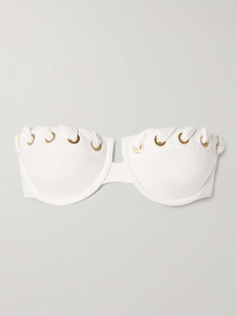 Zimmermann Halliday Embellished Underwired Bandeau Bikini Top