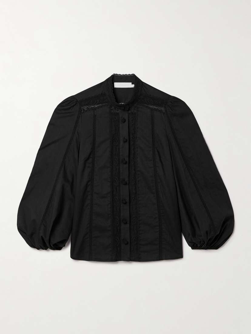 Zimmermann Halliday Lace-trimmed Cotton-voile Shirt