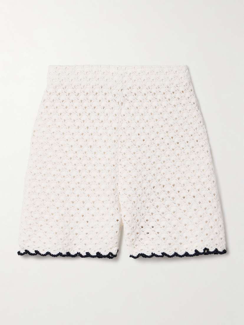 Zimmermann Halliday Crocheted Cotton Shorts