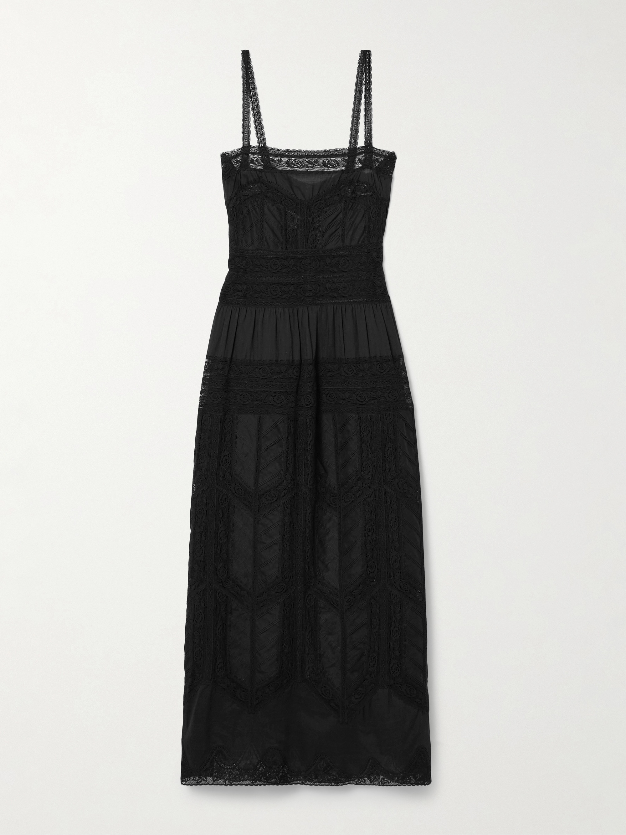 Zimmermann Halliday tiered paneled lace and cotton-gauze maxi dress