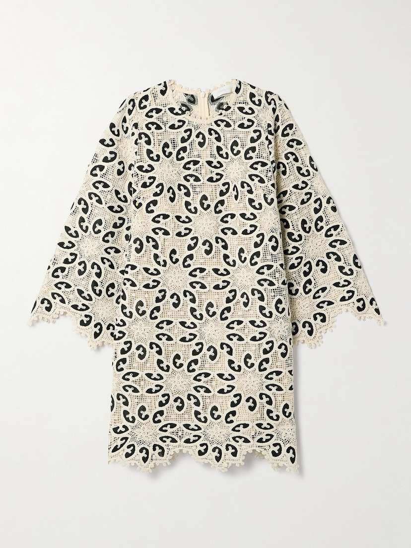 Zimmermann Ottie Cotton-blend Guipure Lace Mini Dress