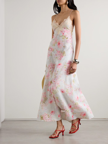 Zimmermann Halliday lace-trimmed floral-print linen maxi dress