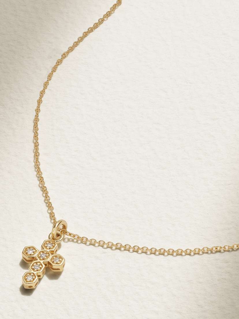 KOLOURS JEWELRY Mini 18-karat Gold Diamond Necklace