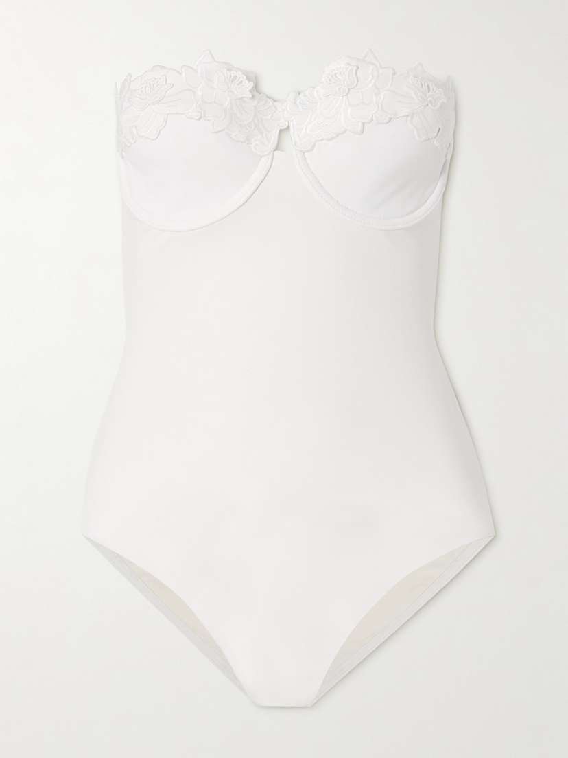 Zimmermann Halliday Cutout Appliquéd Underwired Swimsuit