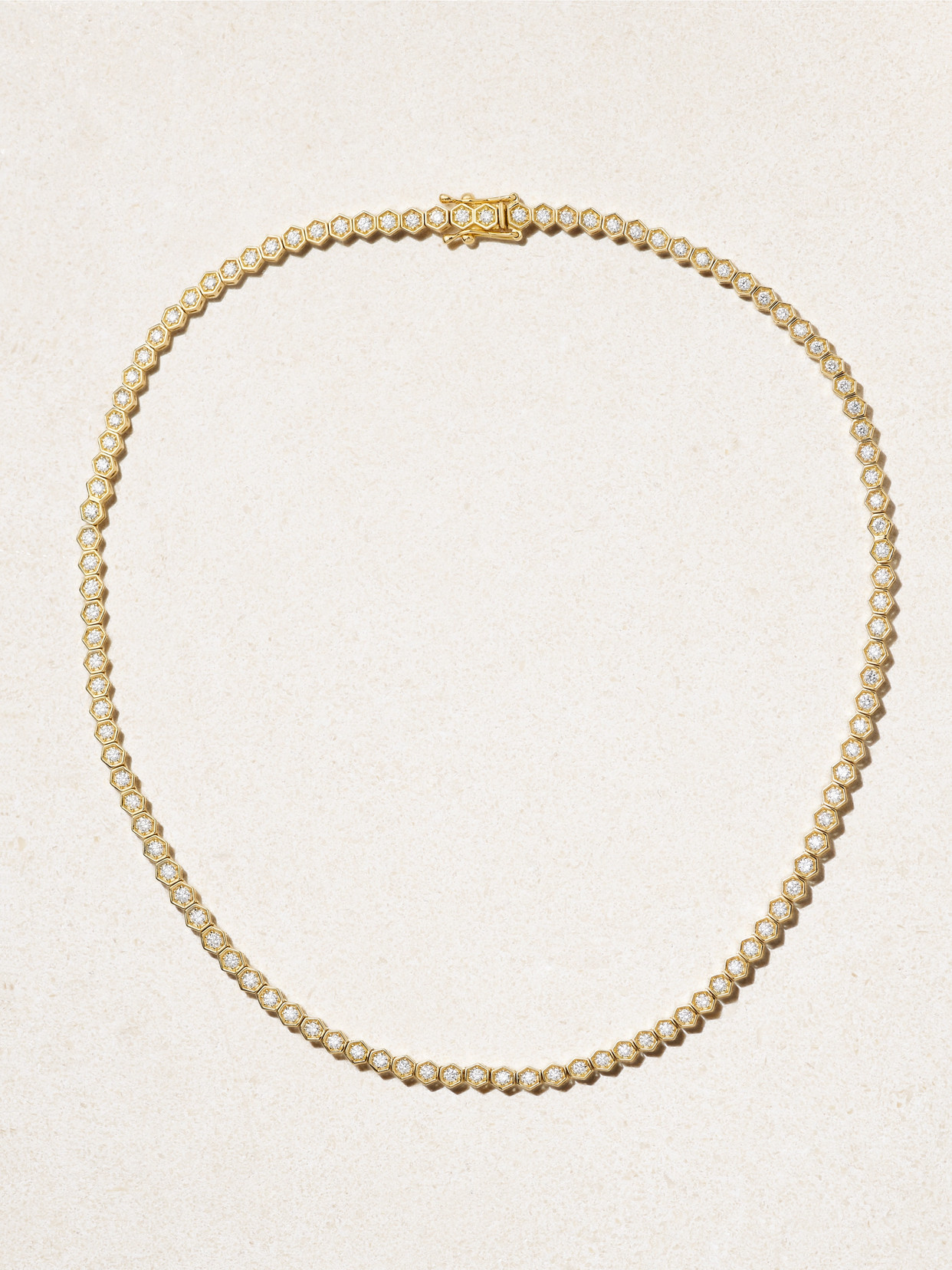 KOLOURS JEWELRY - Hexagon Large 18-karat Gold Diamond Necklace - One size