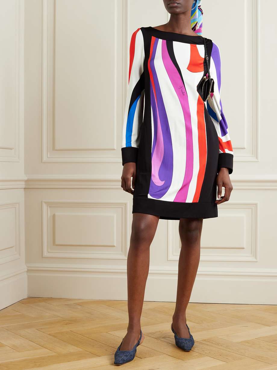 marmo printed satin mini dress