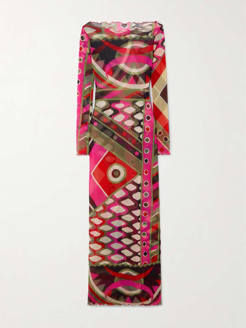 PUCCI Vivara Printed Tulle Maxi Dress