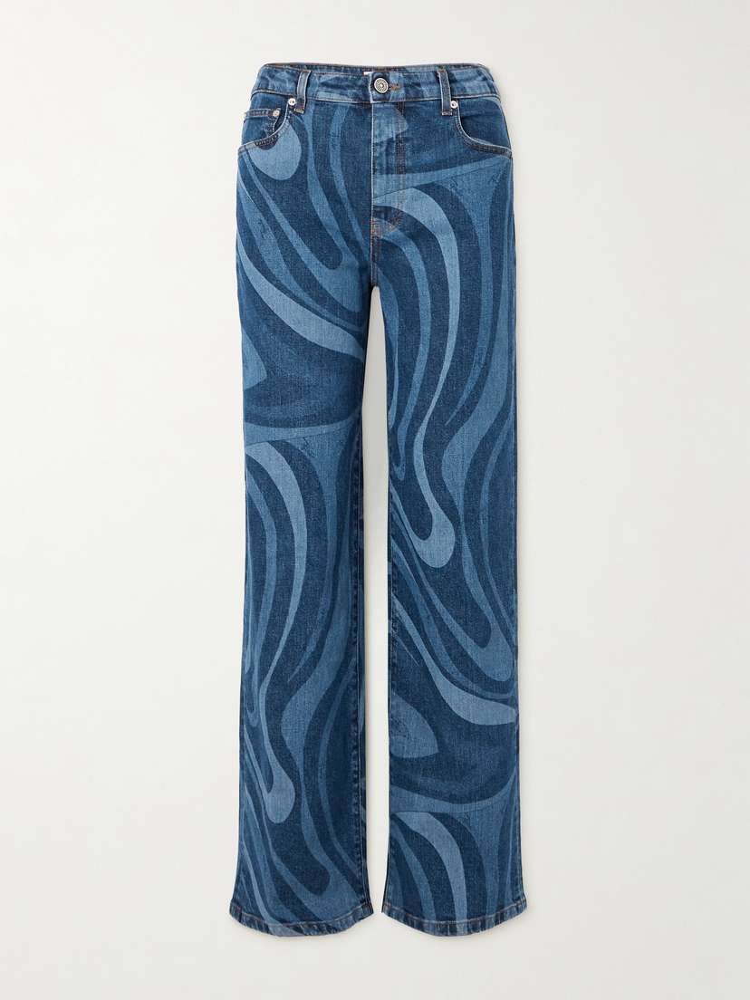 PUCCI Printed High-rise Straight-leg Jeans