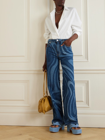 Pucci Printed high-rise straight-leg jeans