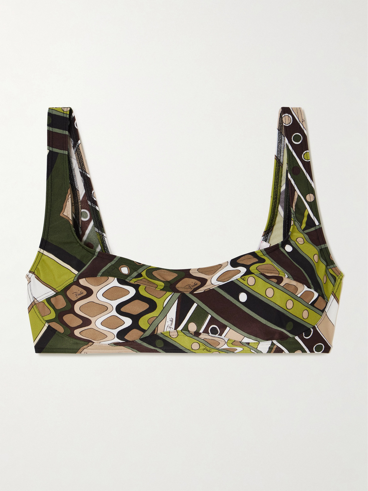 Pucci Printed Bikini Top In Green