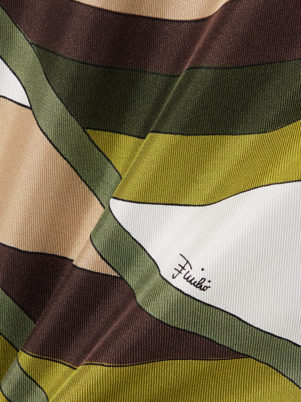 Pucci Bead-embellished Printed Silk-twill Kaftan In Green