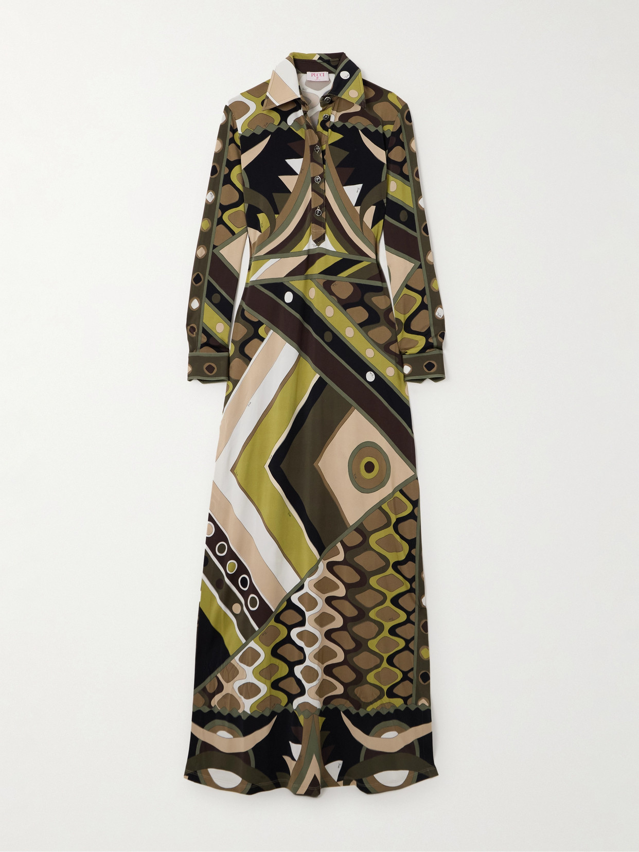 Pucci Printed Jersey Maxi Dress In Green