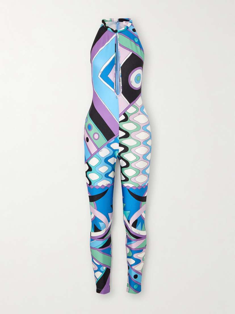 PUCCI Cutout Printed Jersey Jumpsuit