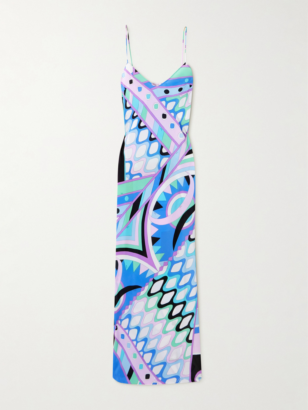 PUCCI - Printed Silk Crepe De Chine Maxi Dress - Blue