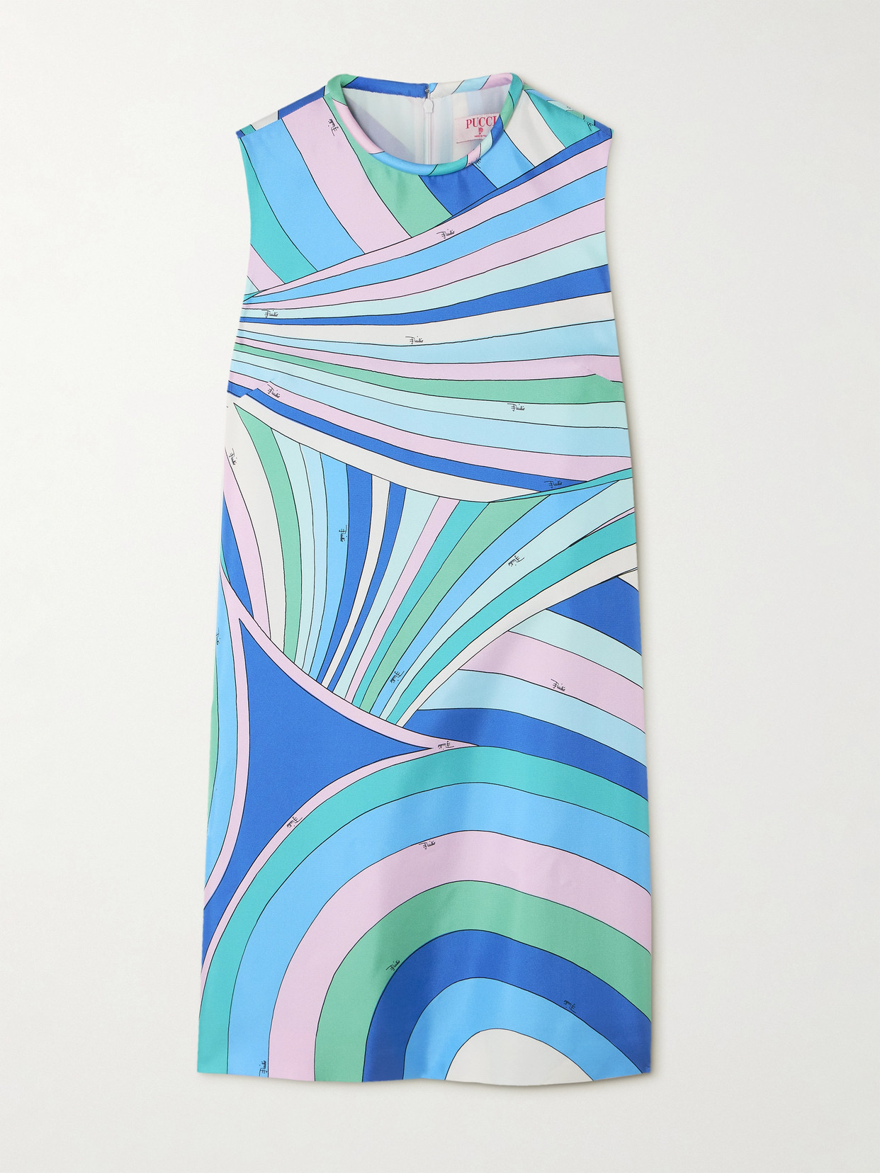 PUCCI - Printed Silk-twill Mini Dress - Blue