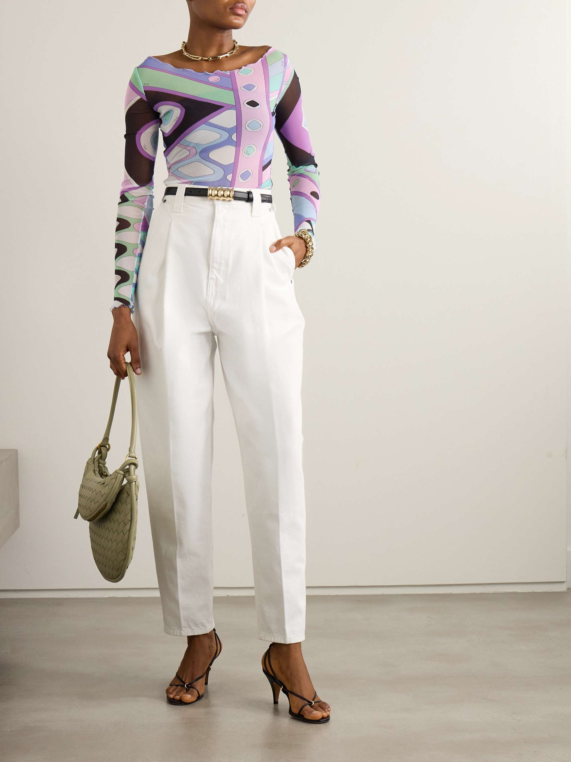 PUCCI Ruffle-trimmed printed chiffon top | NET-A-PORTER