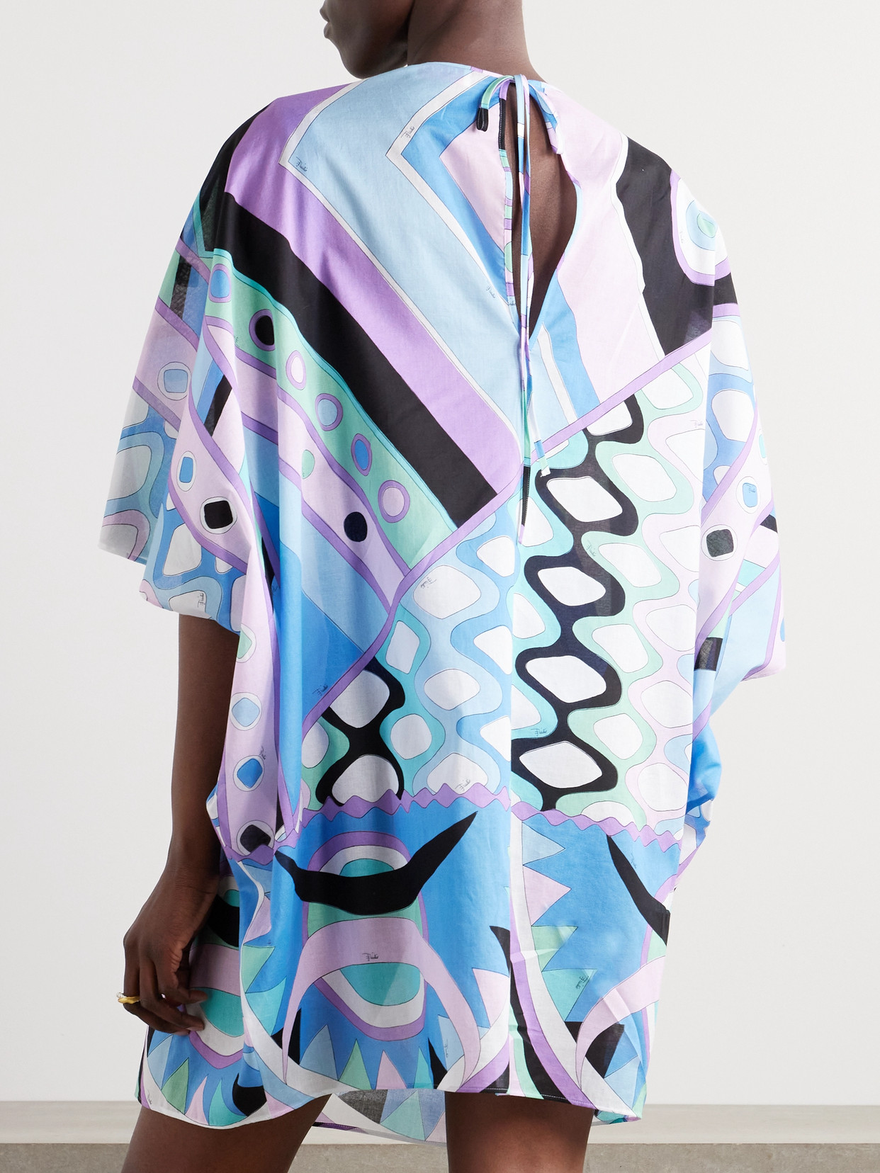 Shop Pucci Printed Cotton-muslin Kaftan In Blue