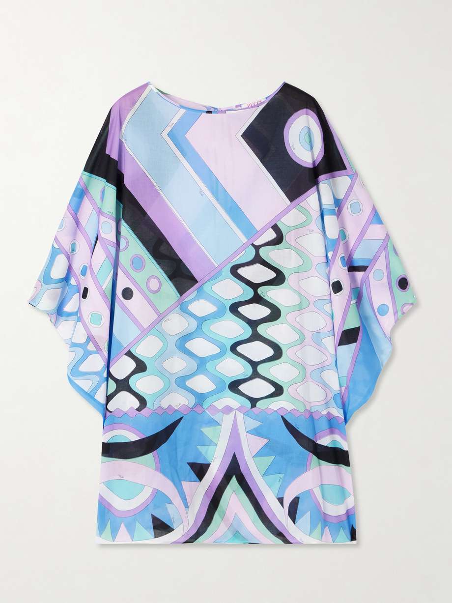 printed cotton-muslin kaftan
