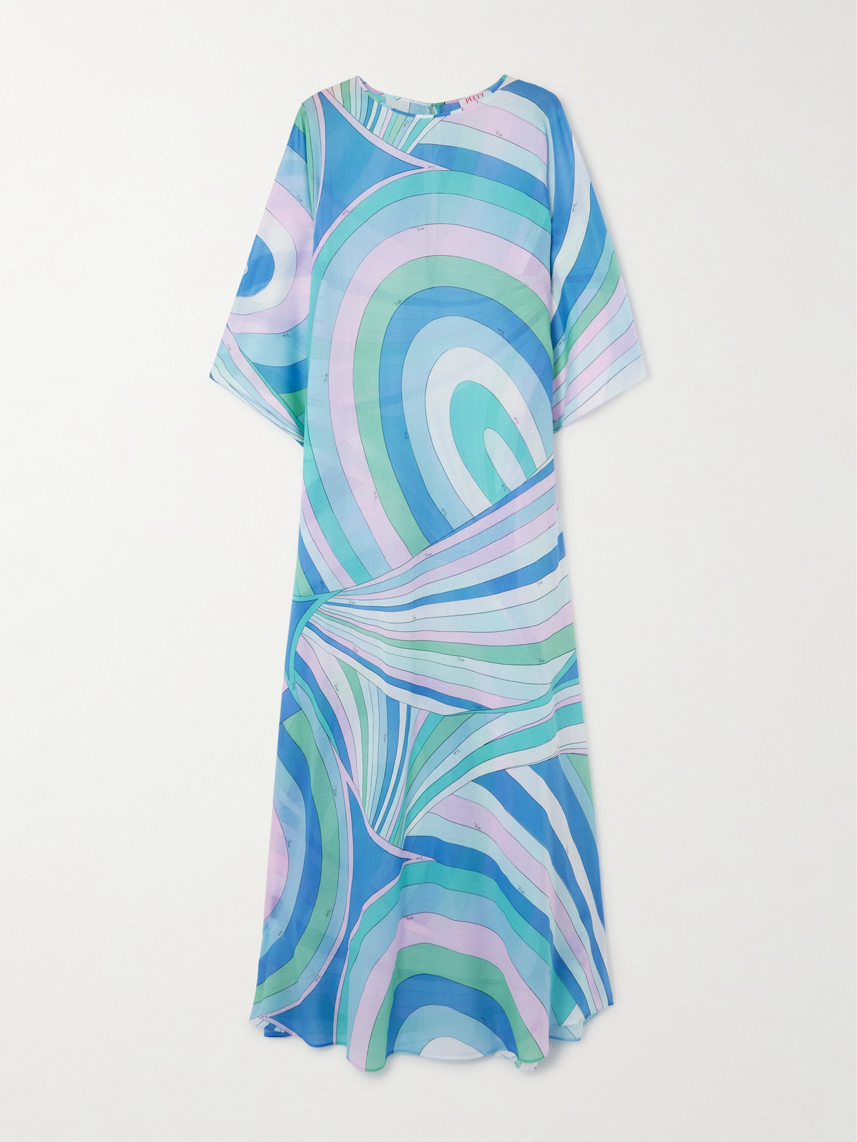 Pucci Printed Cotton-muslin Kaftan In Blue