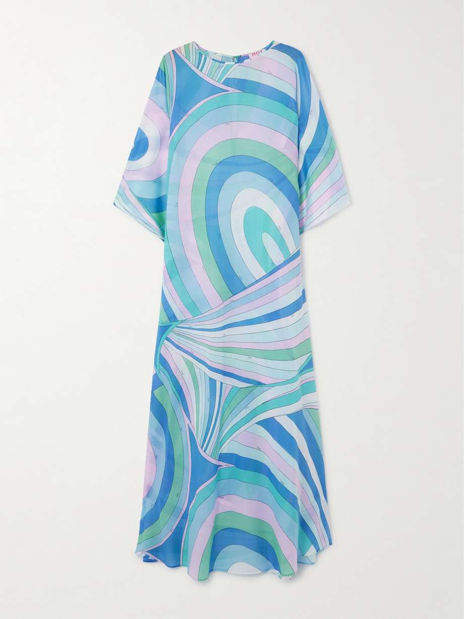 printed cotton-muslin kaftan