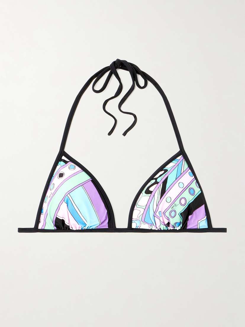 PUCCI Printed Triangle Bikini Top