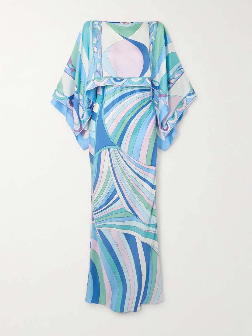 PUCCI Iride Layered Printed Silk-twill Maxi Dress