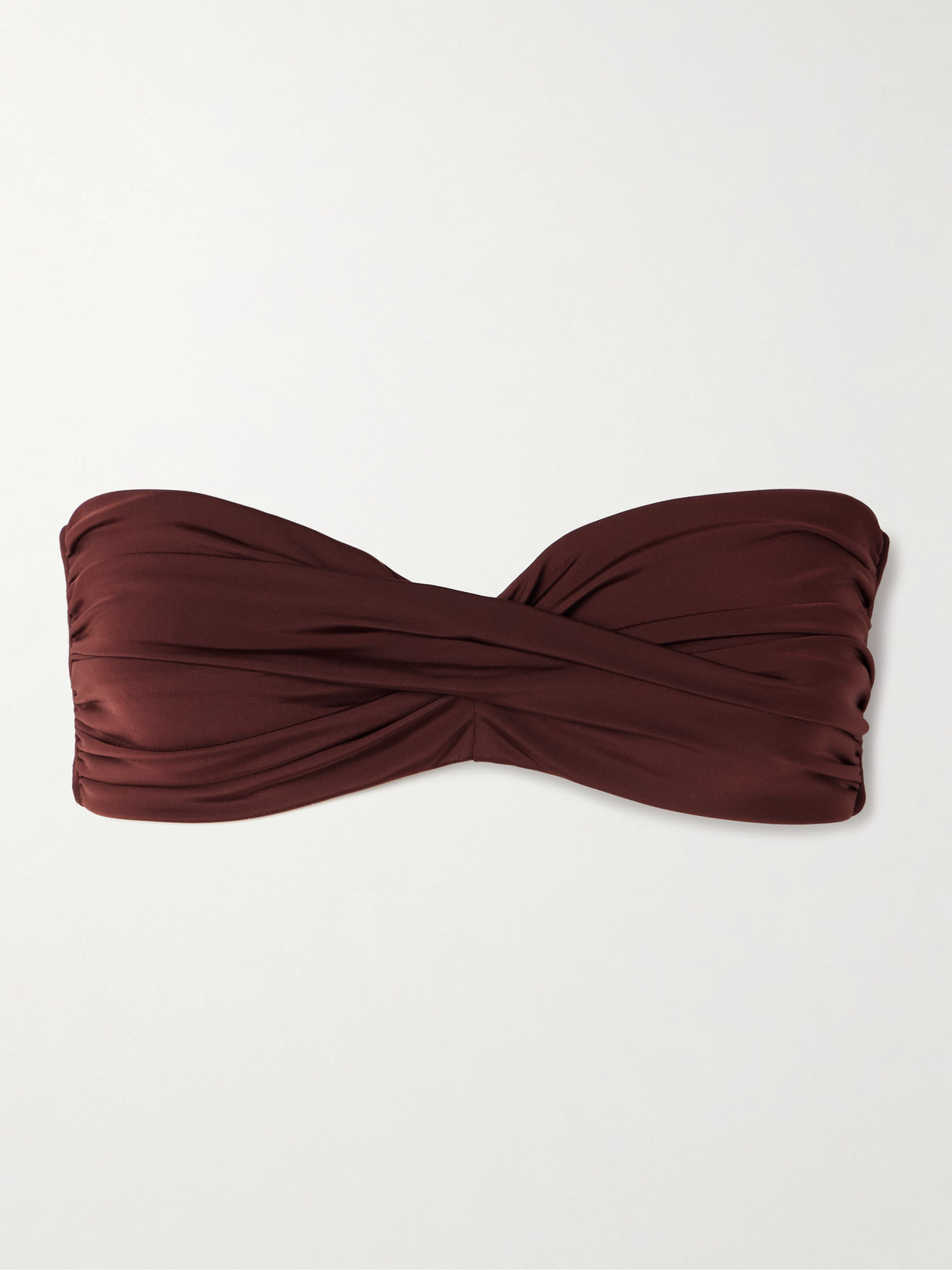 Johanna Ortiz - Tangarana Draped Bandeau Bikini Top - Brown
