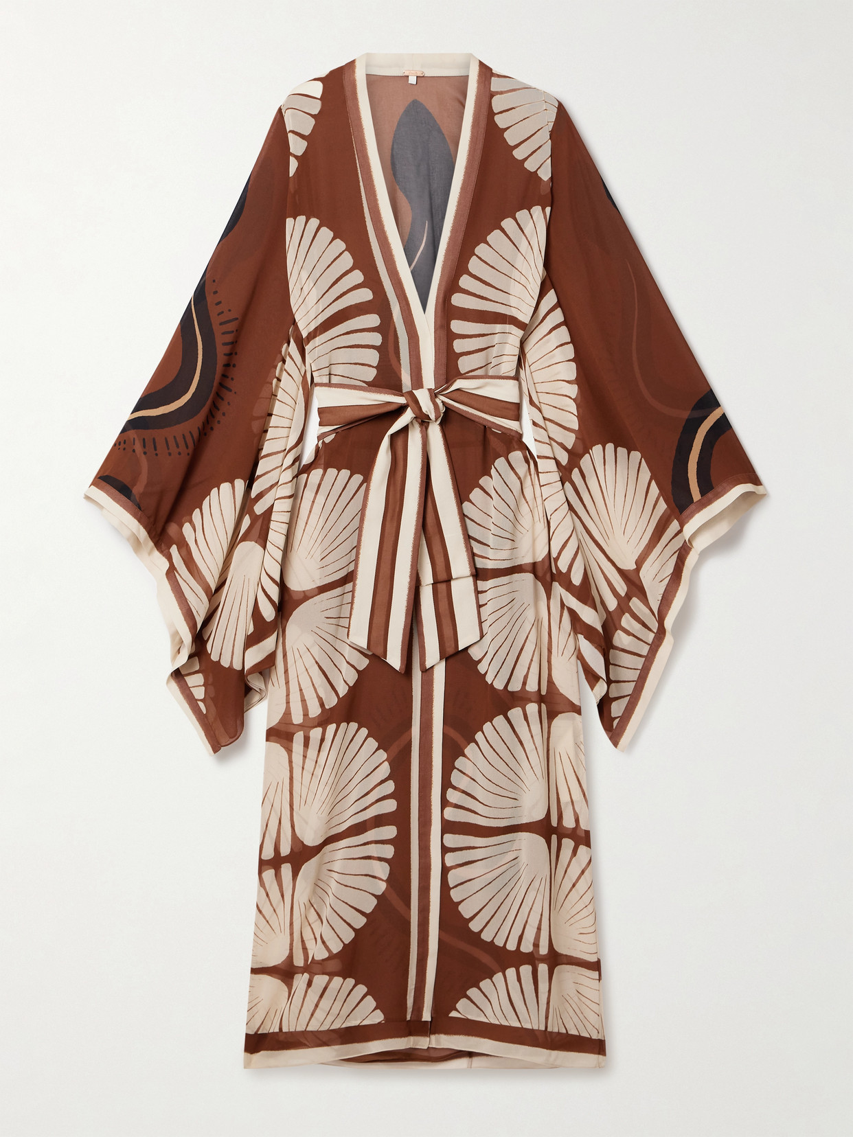 Johanna Ortiz - Amazon Baskin Belted Printed Recycled-georgette Robe - Orange