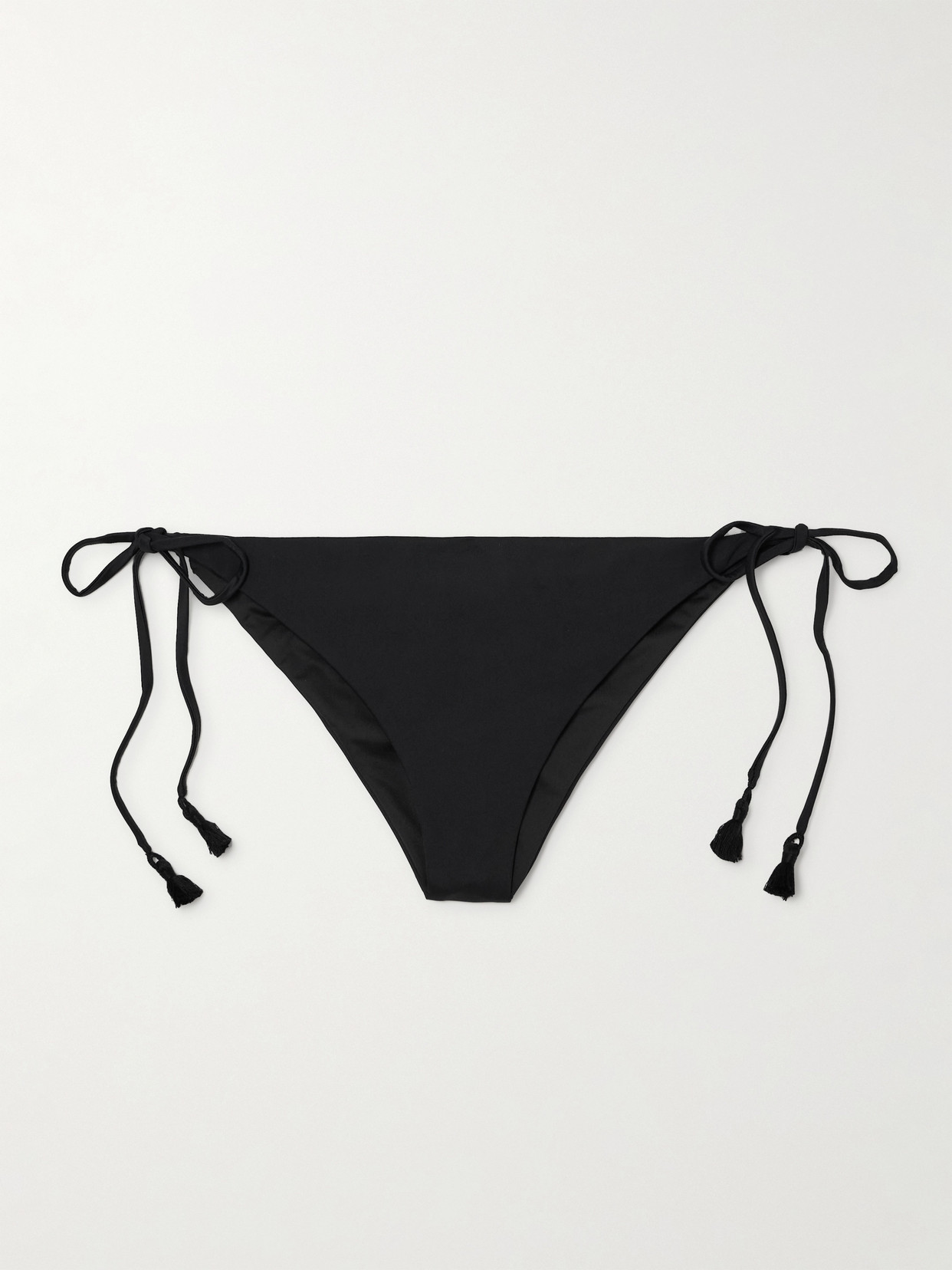 Shop Johanna Ortiz Sheshea Tasseled Bikini Briefs In Black