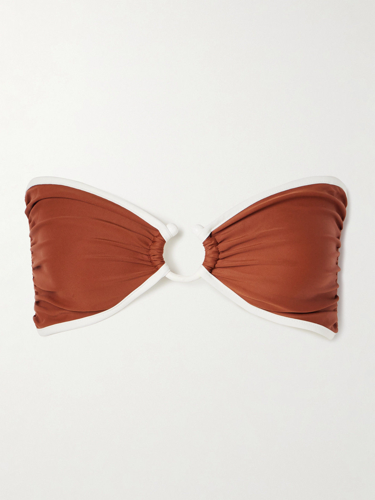 Johanna Ortiz Intense Colorings Bandeau Bikini Top In Brown