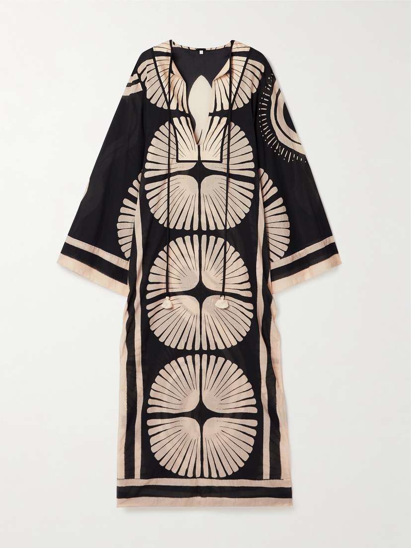 Johanna Ortiz Natural Wisdom Tasseled Printed Cotton-voile Maxi Dress