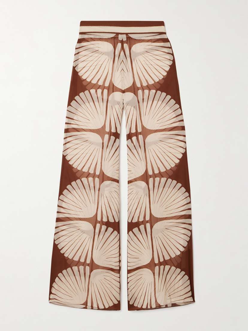 Johanna Ortiz Rapsodia Del Rio Printed Recycled Georgette Straight-leg Pants