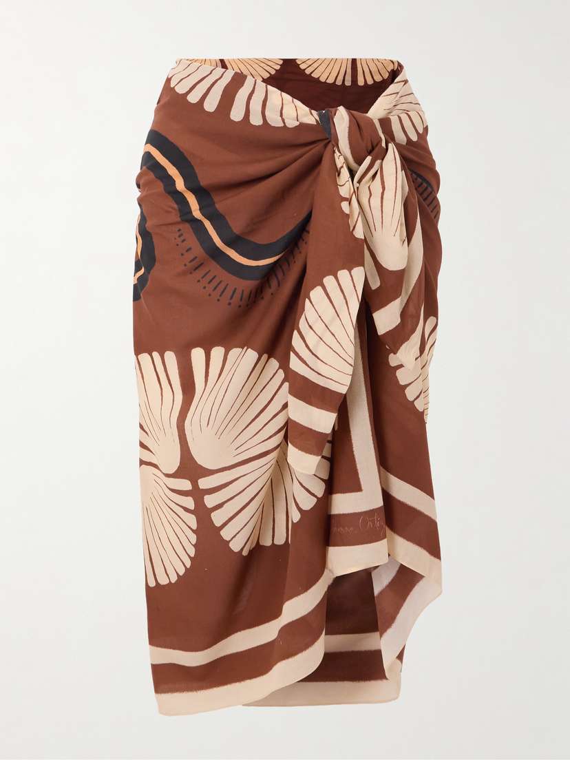 Johanna Ortiz Kené Printed Cotton-voile Pareo