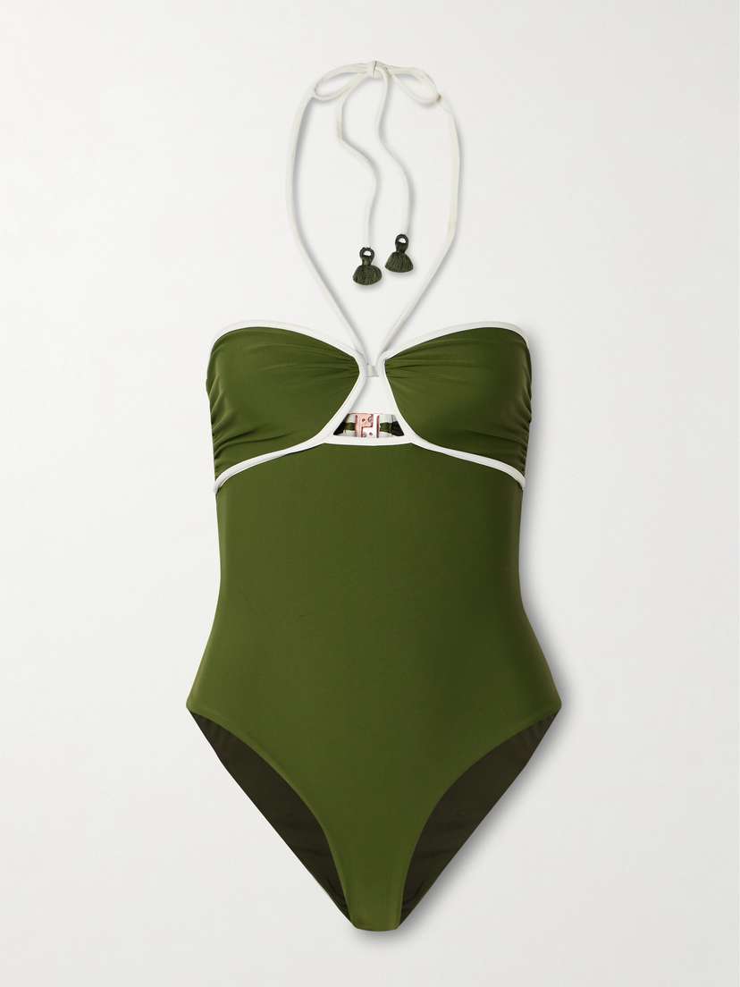 Johanna Ortiz Military Ashaninka Cutout Halterneck Swimsuit - x large