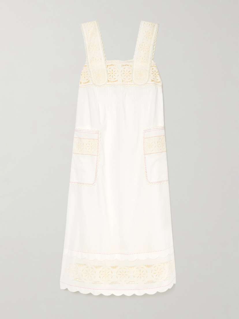 Vita Kin Paloma Scalloped Broderie Anglaise Cotton-poplin idi Dress