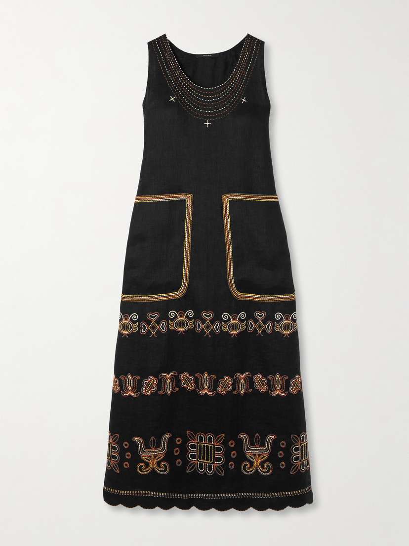 Vita Kin Ramya Embroidered Linen idi Dress