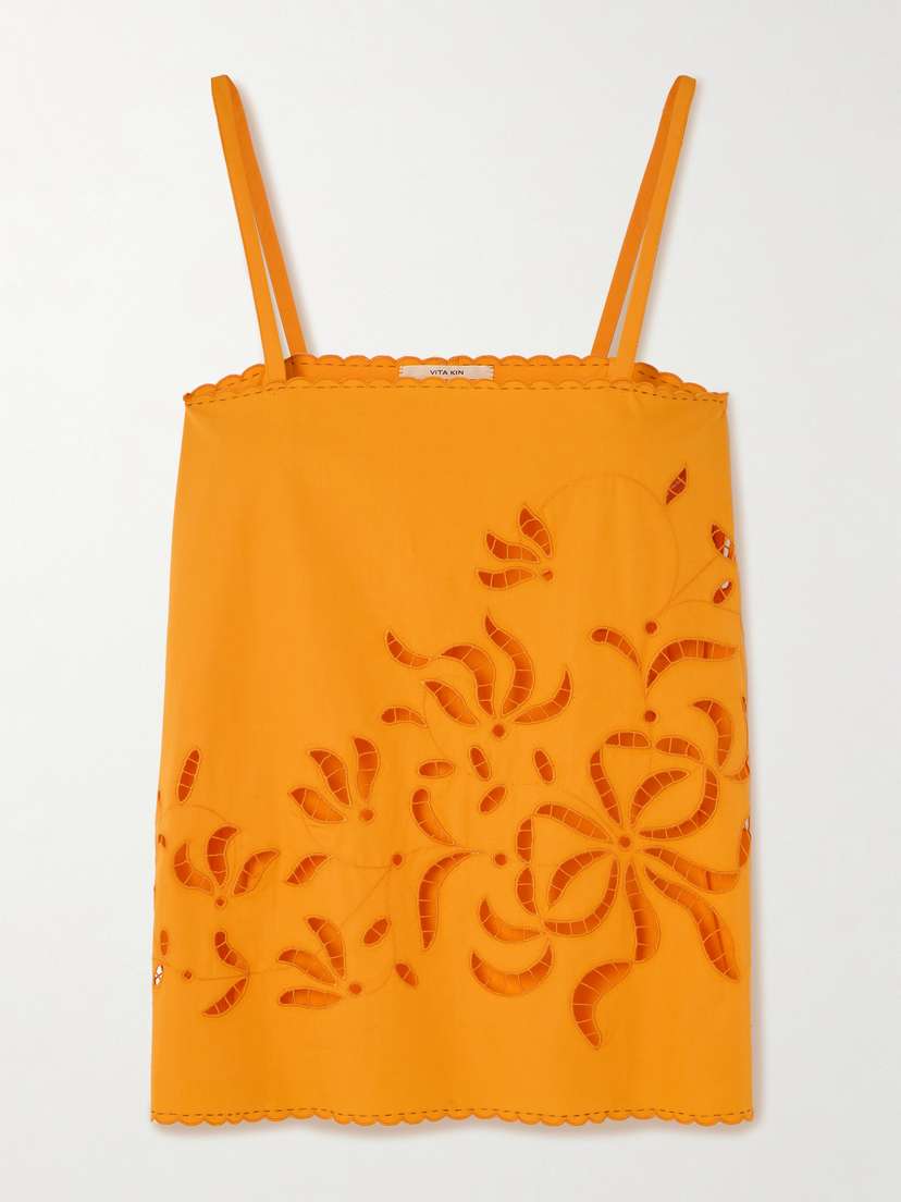 Vita Kin Sisi Embroidered Broderie Anglaise Cotton Top