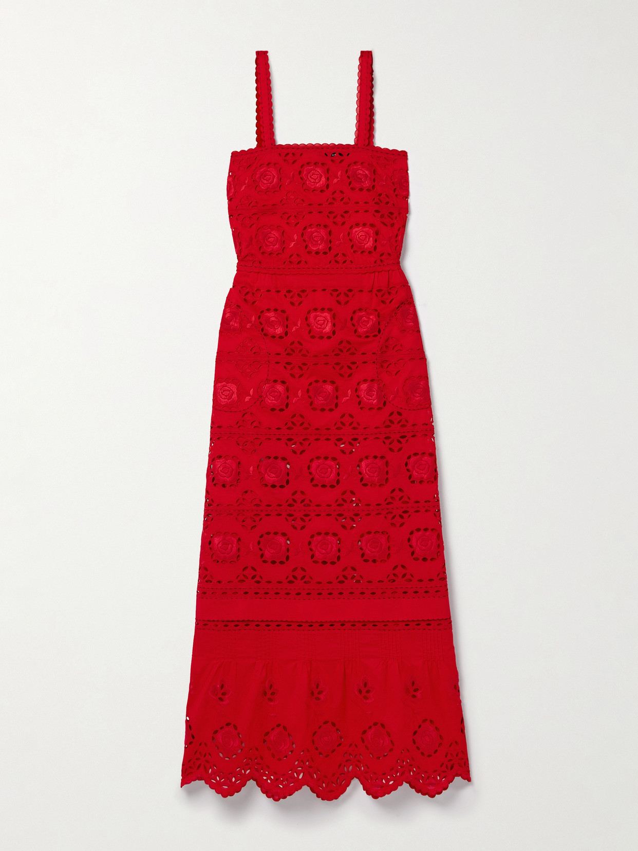 Vita Kin Grace Broderie Anglaise Cotton Maxi Dress In Red