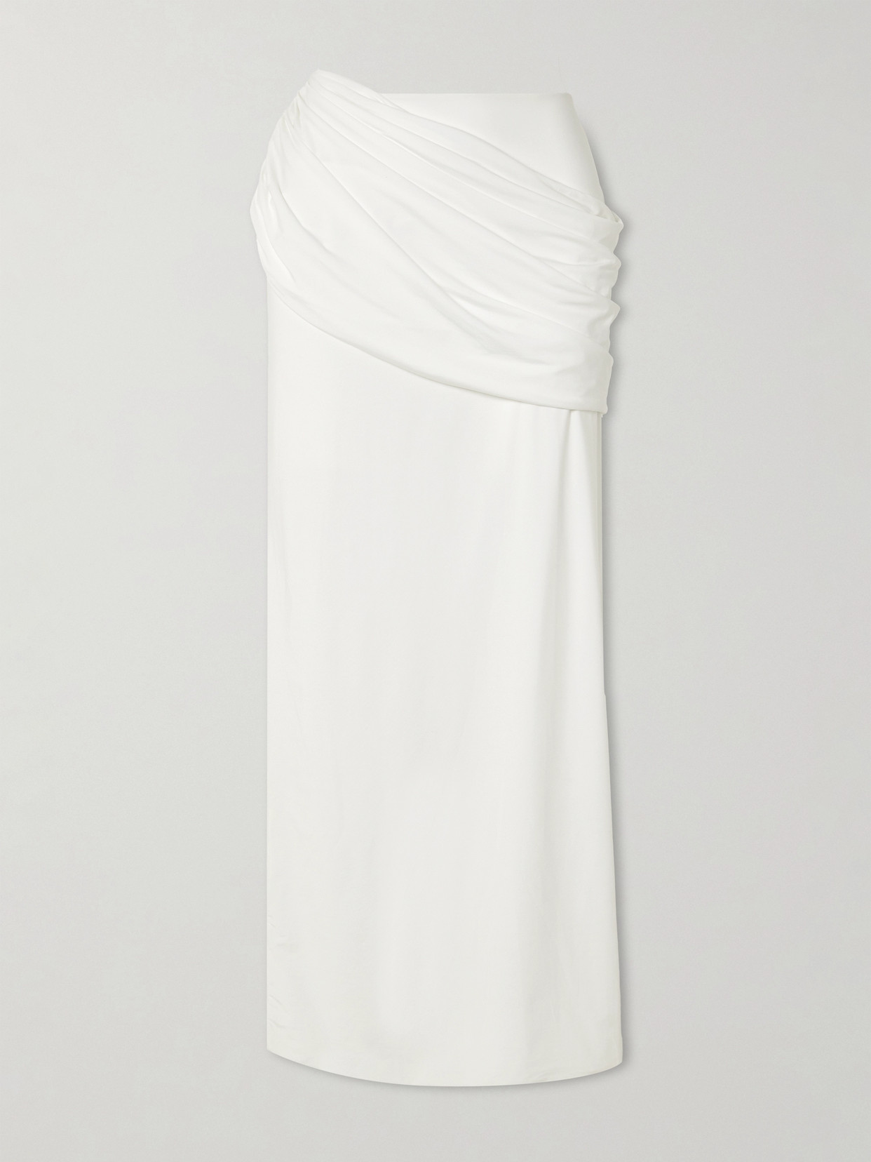 Maygel Coronel + Net Sustain Meraki Asymmetric Stretch-jersey Maxi Skirt In Off-white