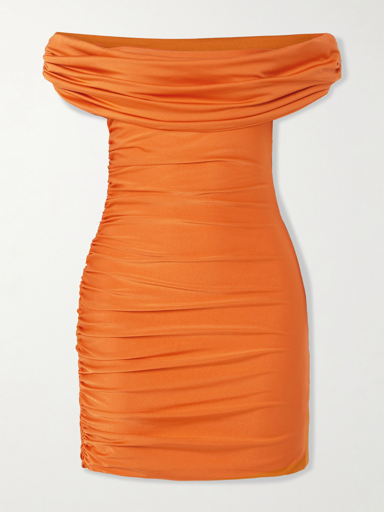 Maygel Coronel + Net Sustain Areti Draped Stretch-jersey Mini Dress In Orange